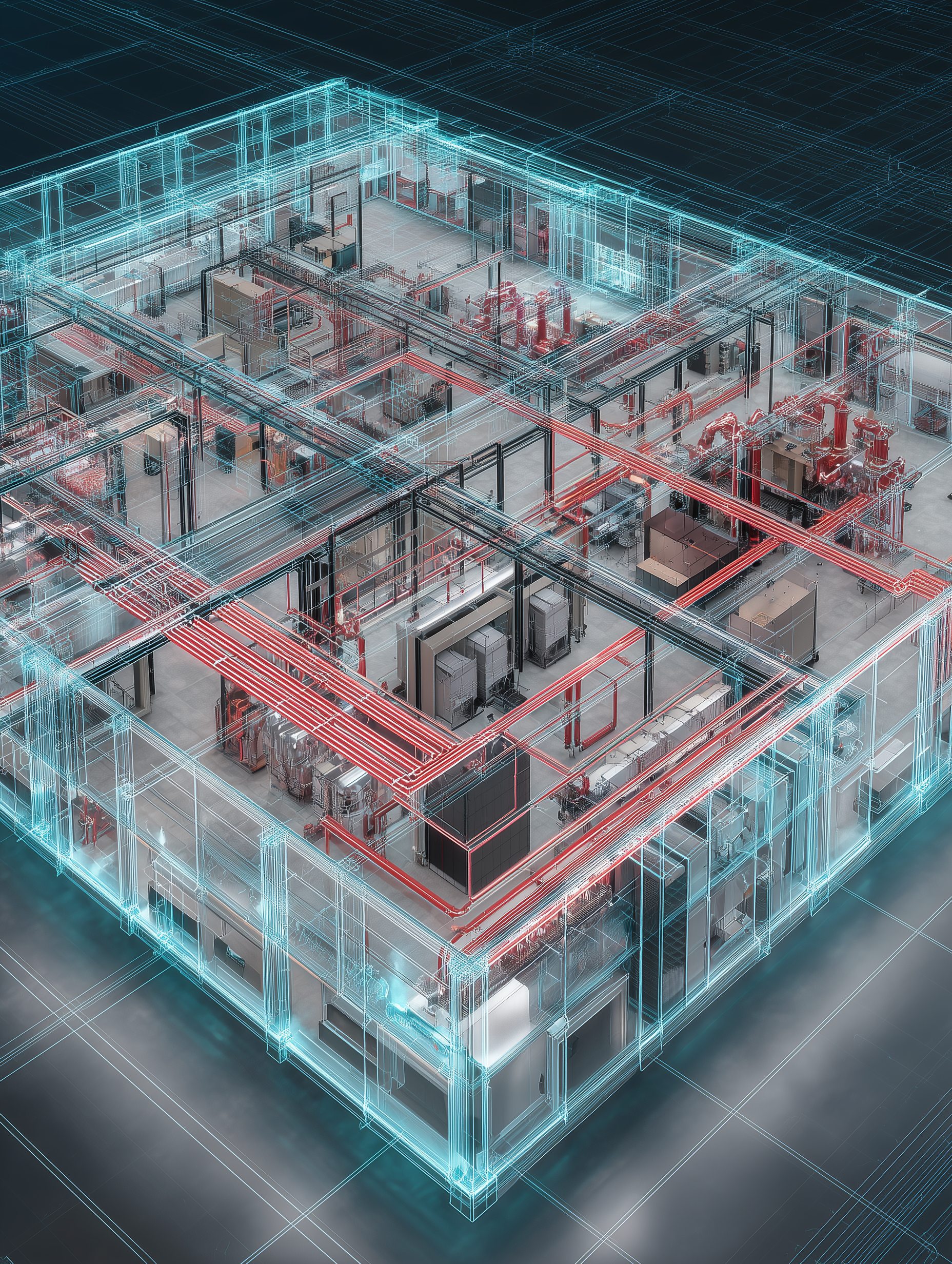 Sistema de supresión de incendios modelado en Revit